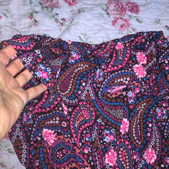 ROMEO + JULIET ROMPER Pink Black Paisley Strapless Shorts New NEW Medium M USA - Picture 7 of 12